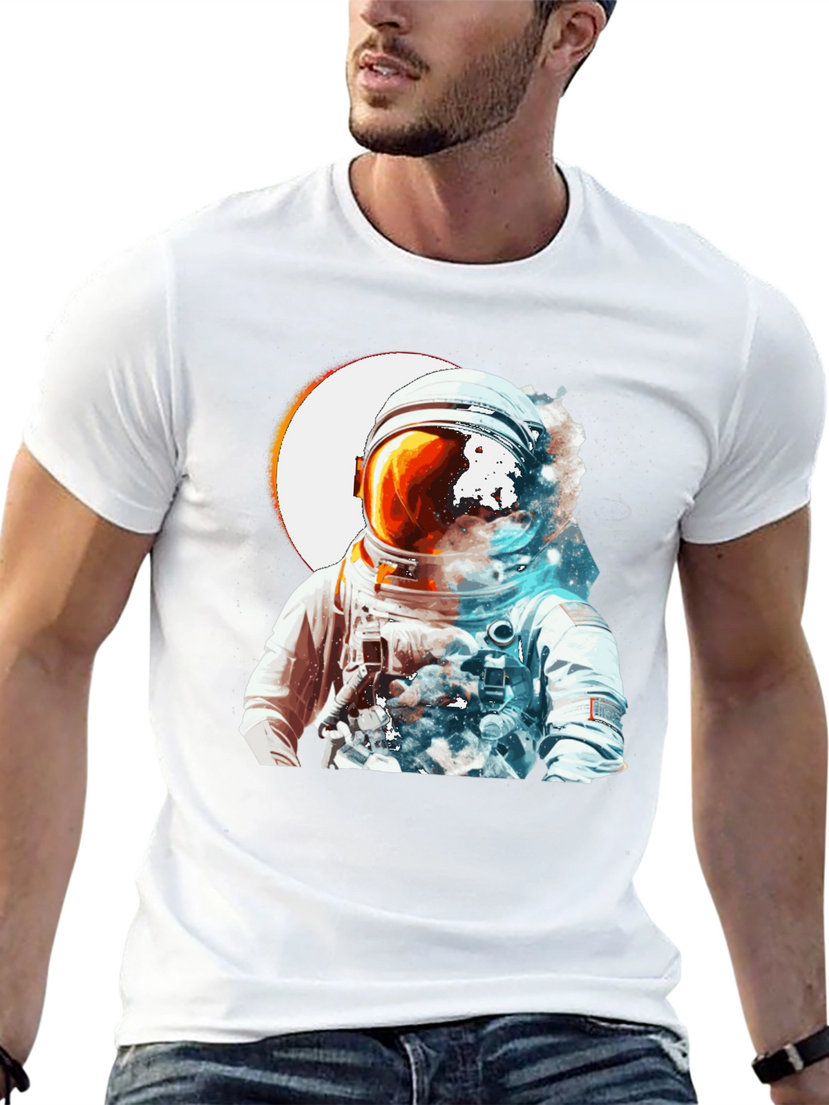 Astronaut Space Graphic Black T-Shirt