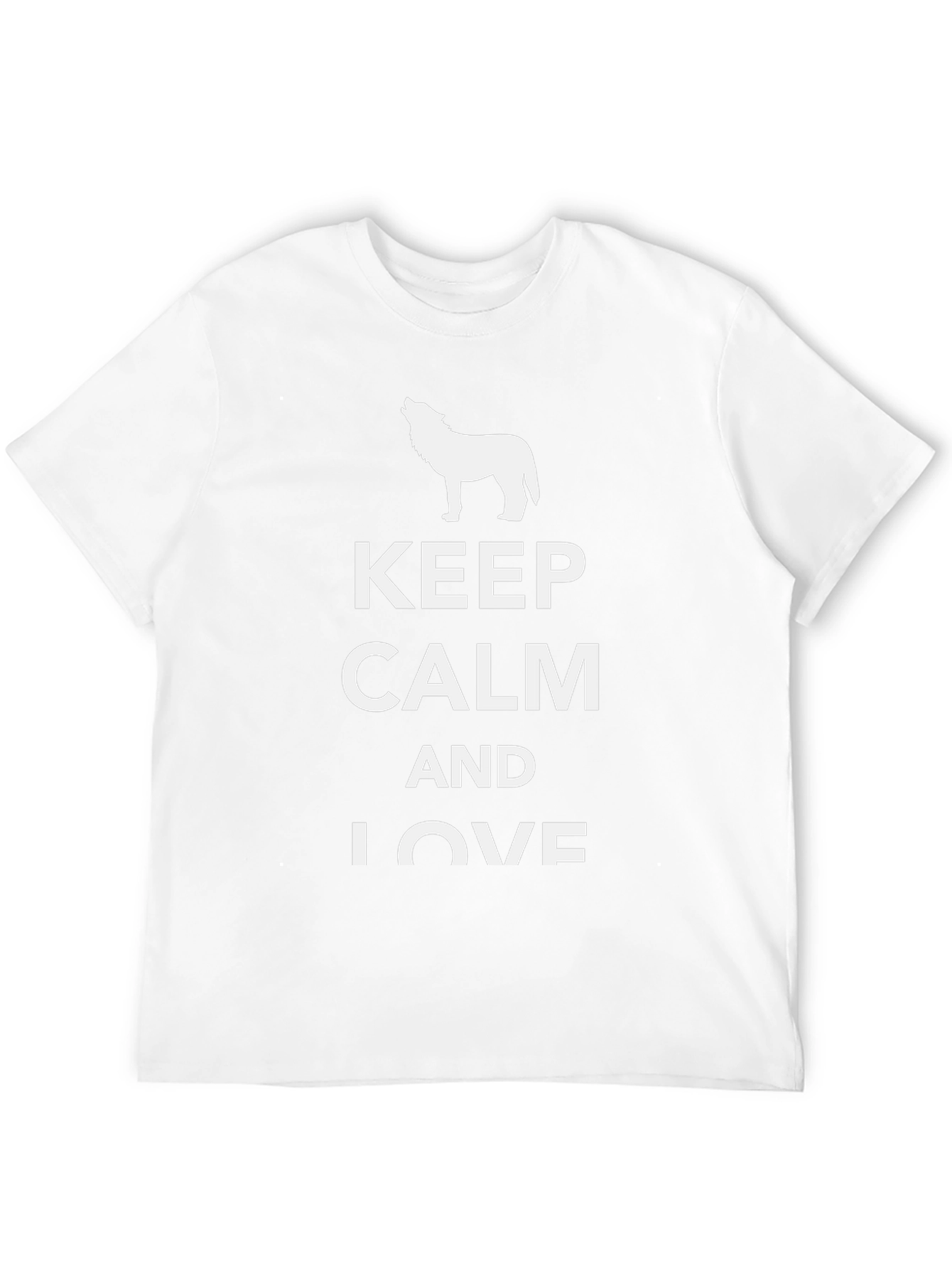 Keep Calm Wolf T-Shirt -  Casual Black Tee