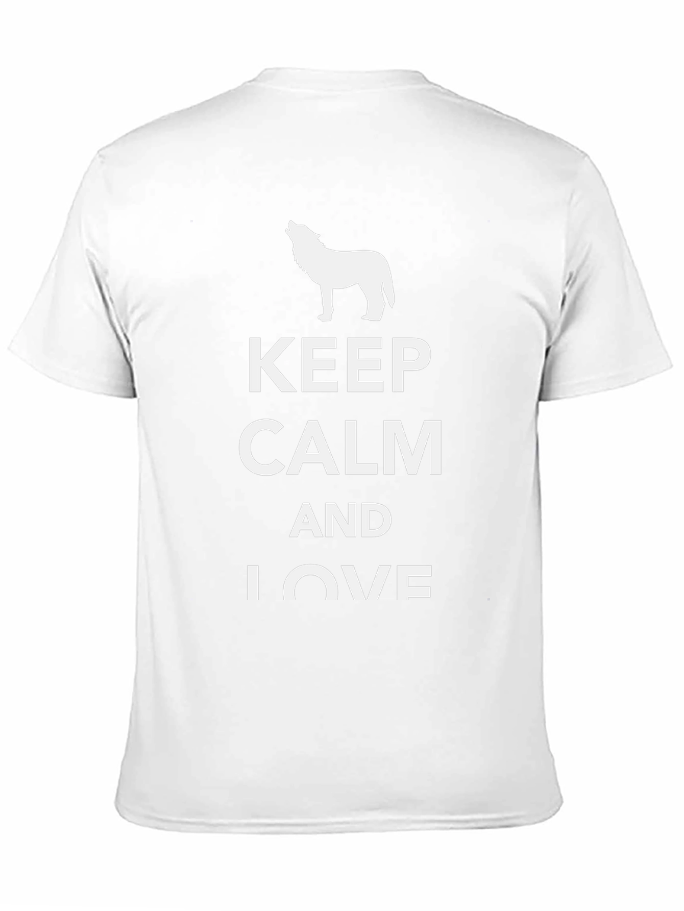 Keep Calm Wolf T-Shirt -  Casual Black Tee