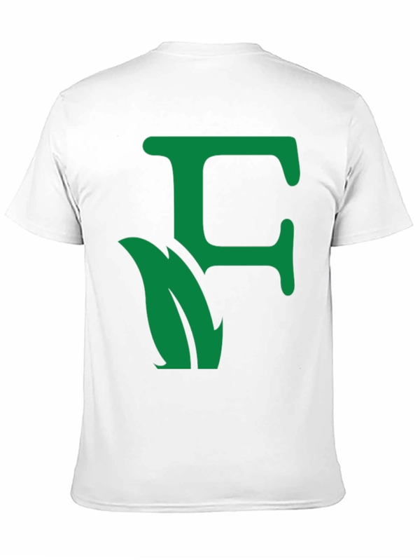 Green Leaf Initial F Black T-Shirt