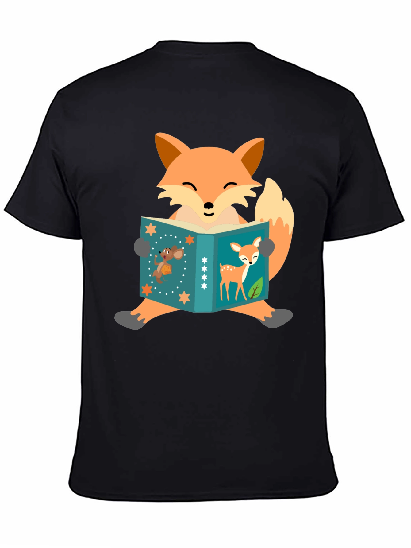 Fox Reading Book T-Shirt - Fun Animal Design