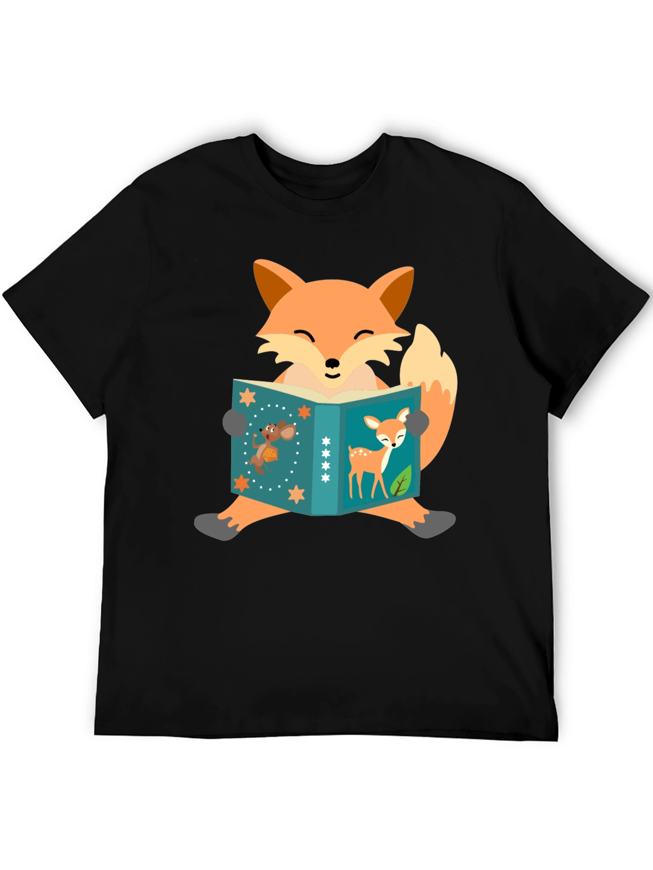 Fox Reading Book T-Shirt - Fun Animal Design