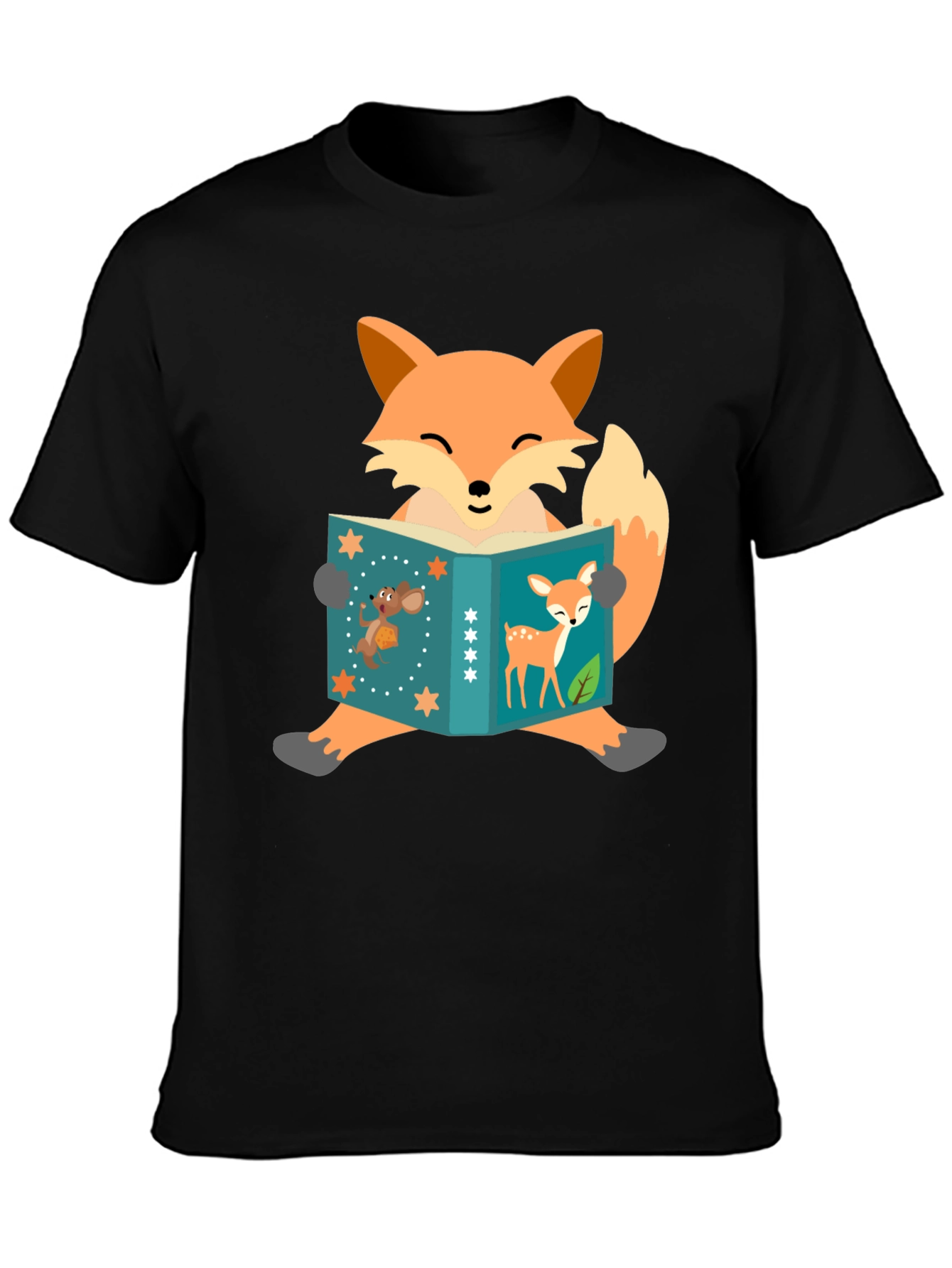 Fox Reading Book T-Shirt - Fun Animal Design