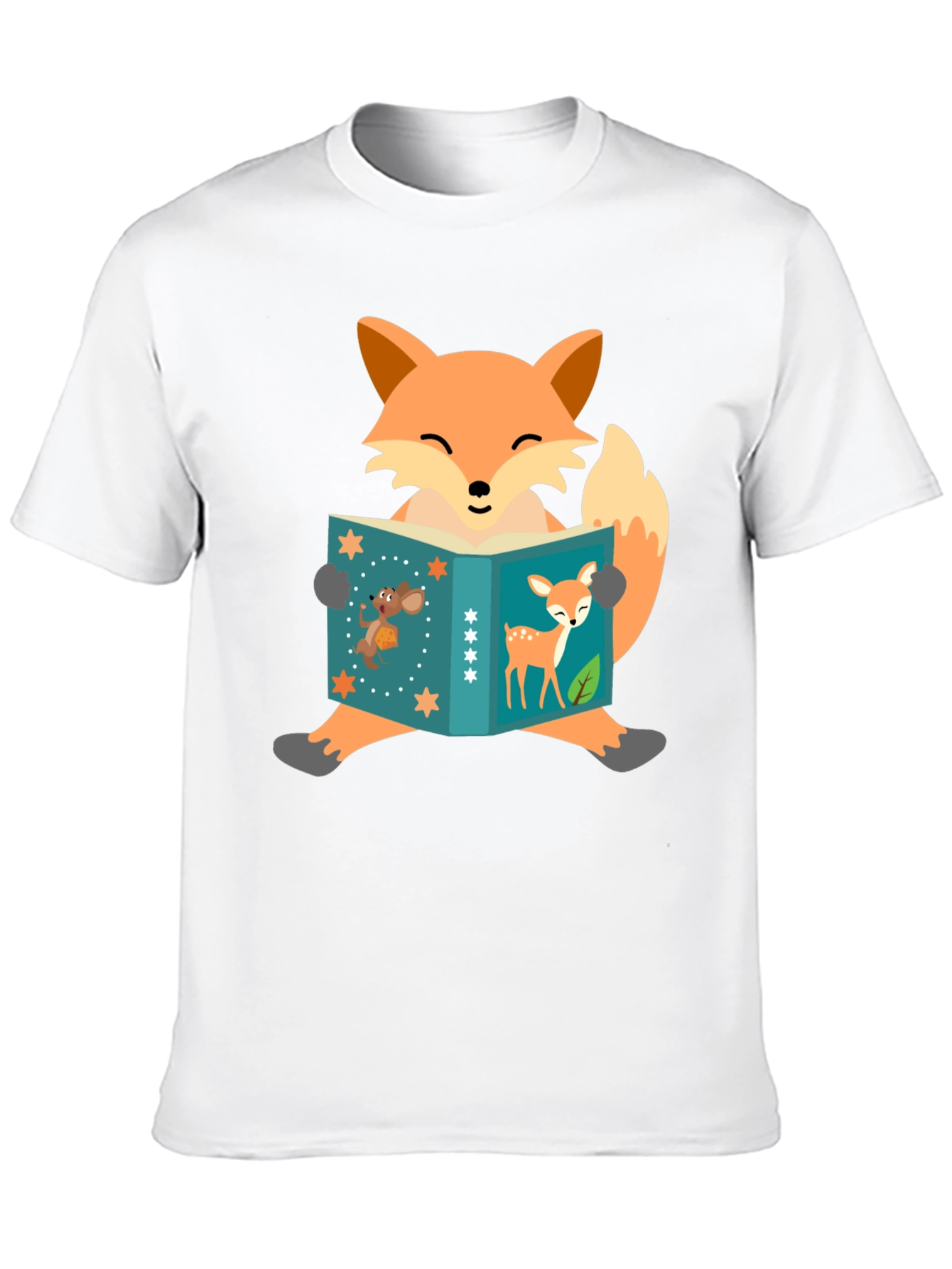 Fox Reading Book T-Shirt - Fun Animal Design