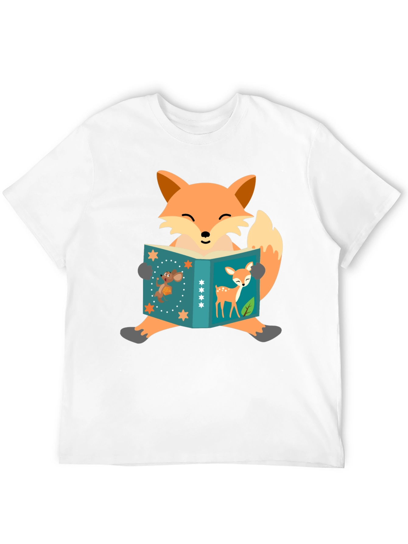 Fox Reading Book T-Shirt - Fun Animal Design