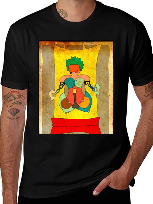 Abstract Art Graphic Tee - Unique Design Black T-Shirt
