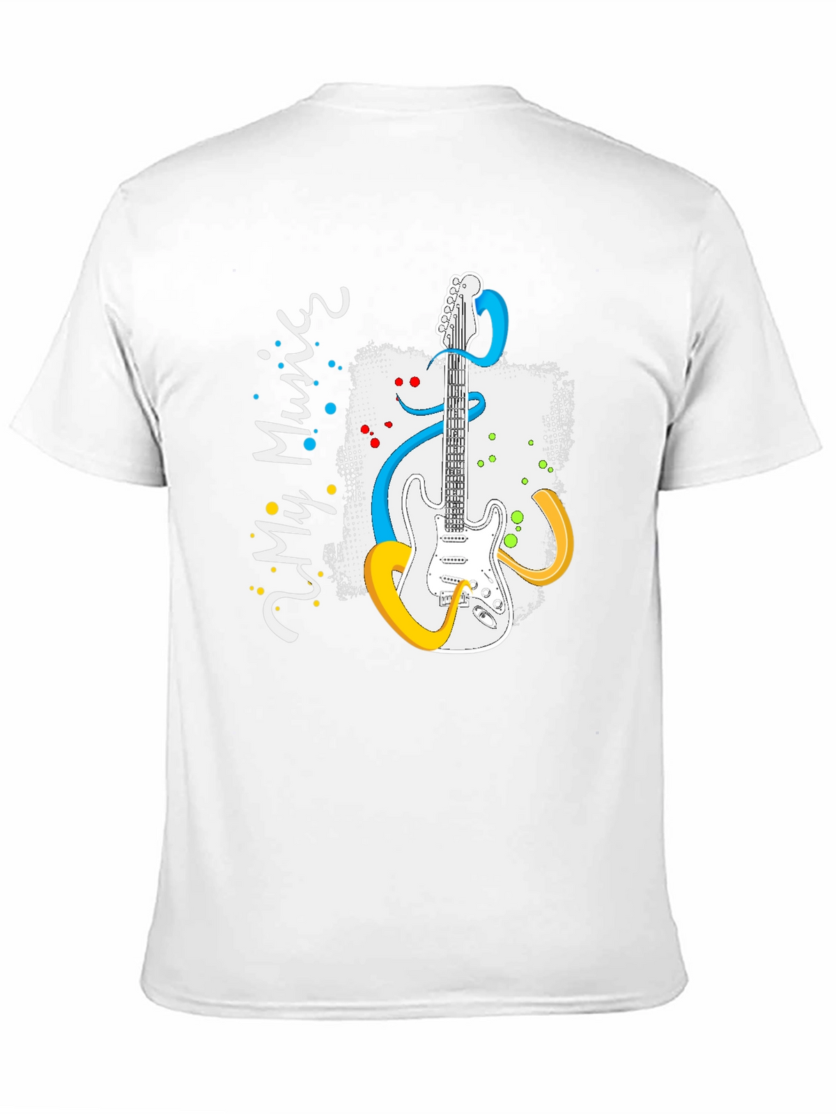 My Music Guitar Graphic Tee - Black Cotton T-Shirt