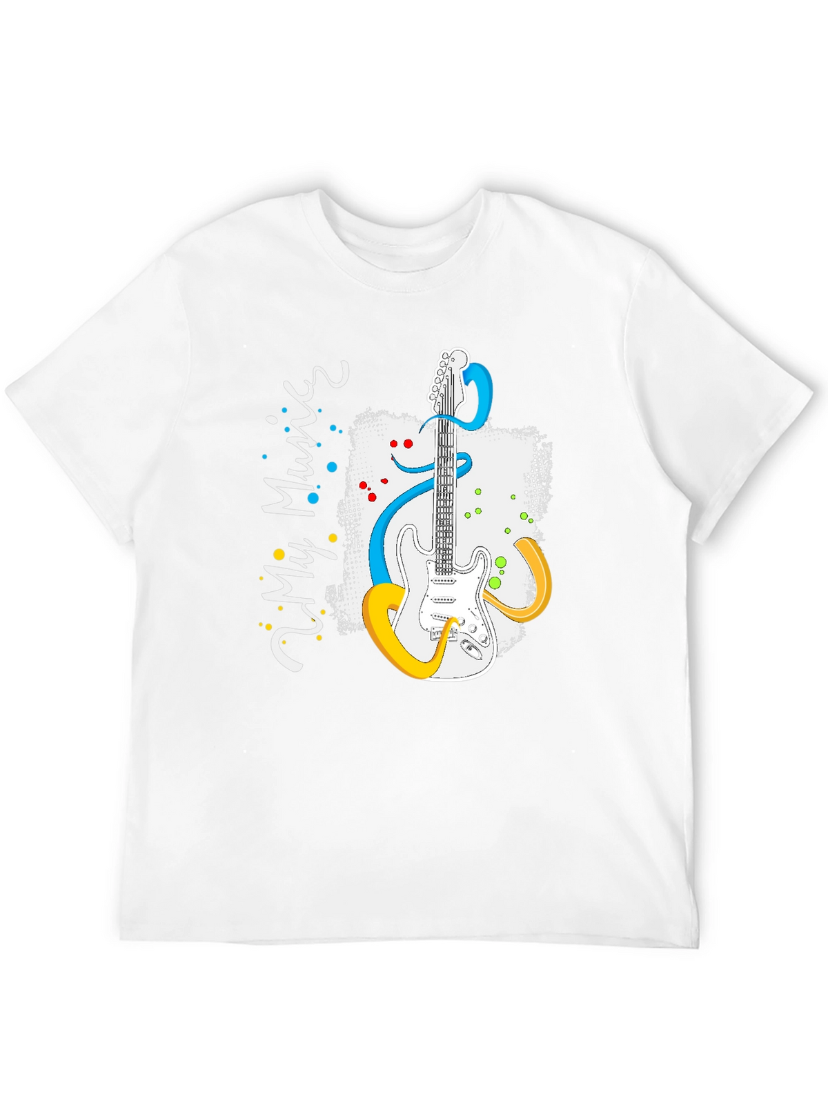 My Music Guitar Graphic Tee - Black Cotton T-Shirt