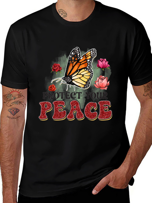 Protect Your Peace T-Shirt - Butterfly & Floral Design