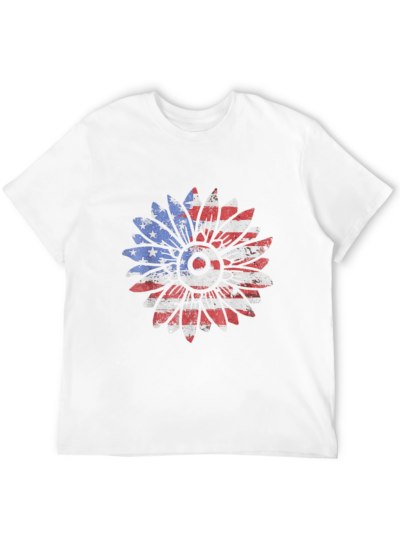 American Flag Sunflower Graphic T-Shirt