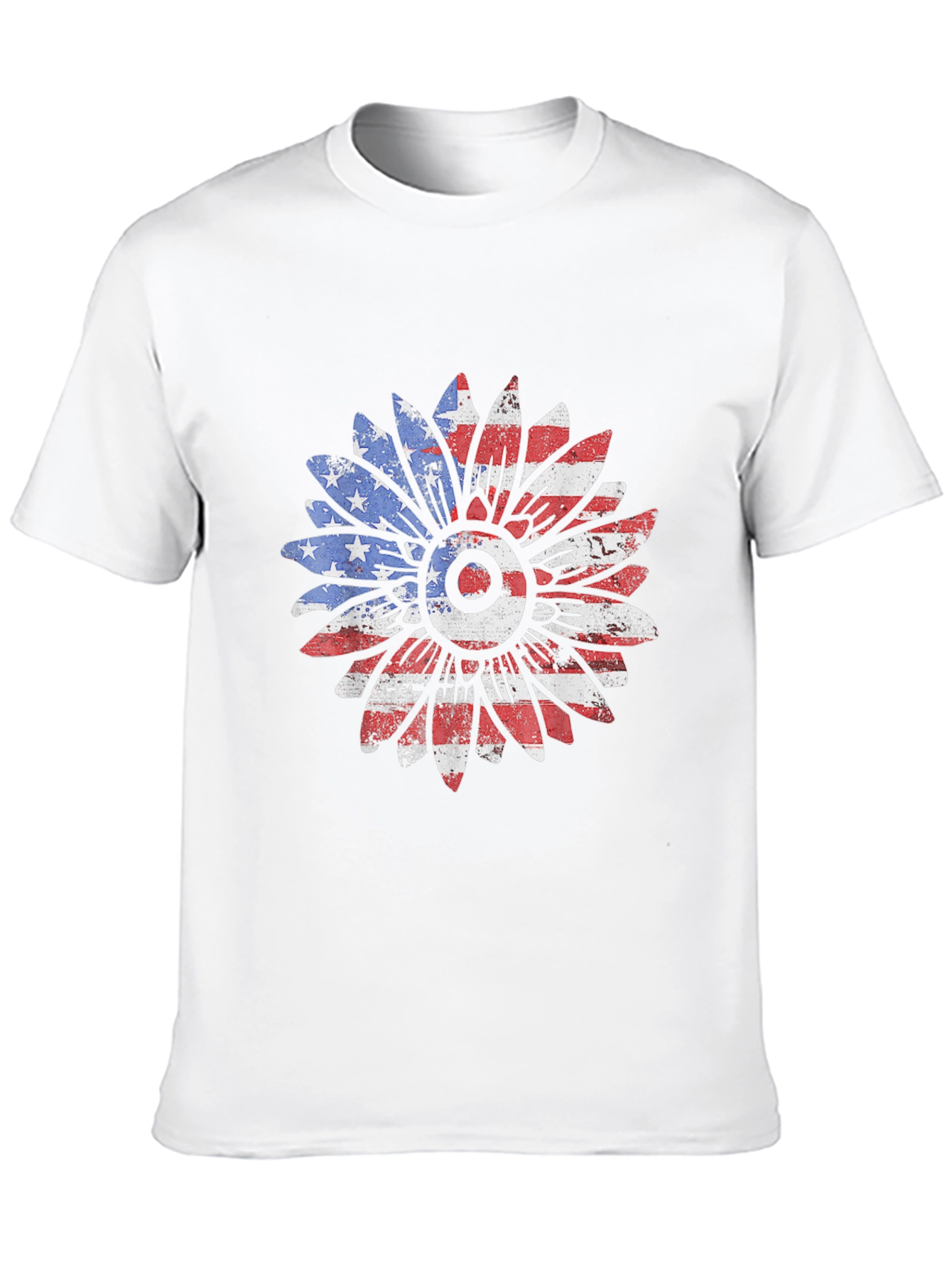 American Flag Sunflower Graphic T-Shirt