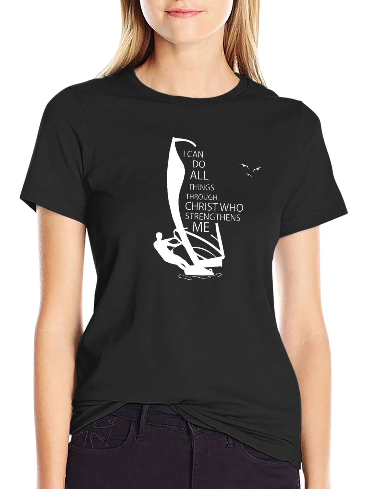 Inspirational Graphic Tee - Windsurfing Faith T-Shirt