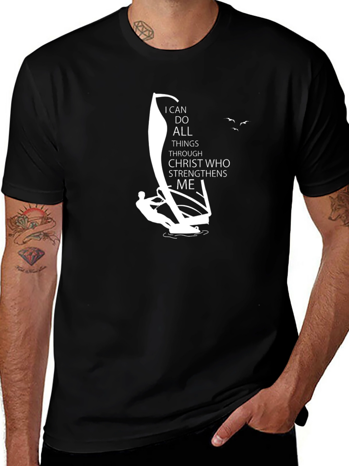 Inspirational Graphic Tee - Windsurfing Faith T-Shirt