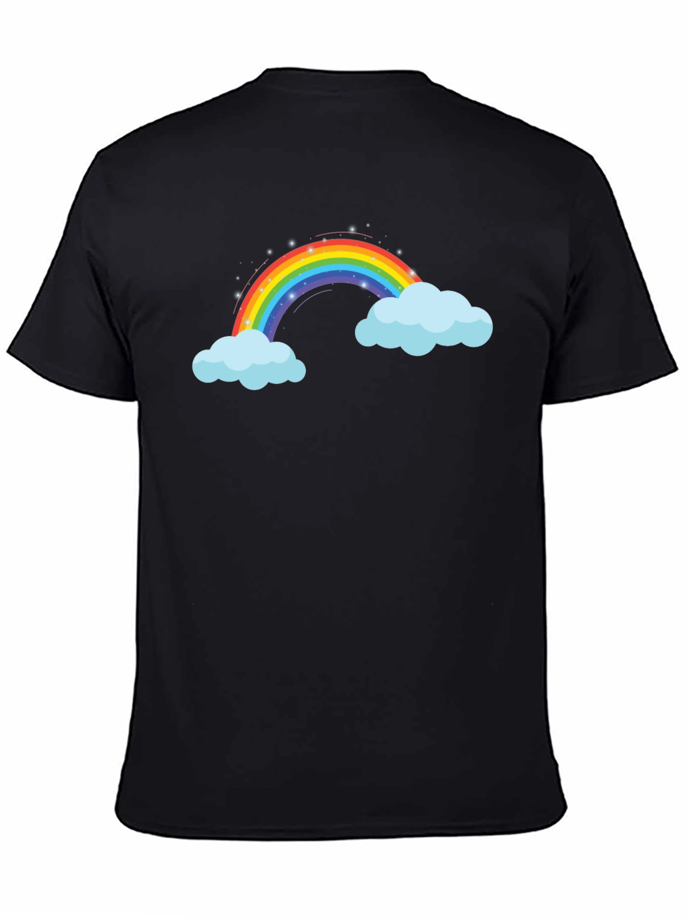 Rainbow Cloud Graphic Black T-Shirt