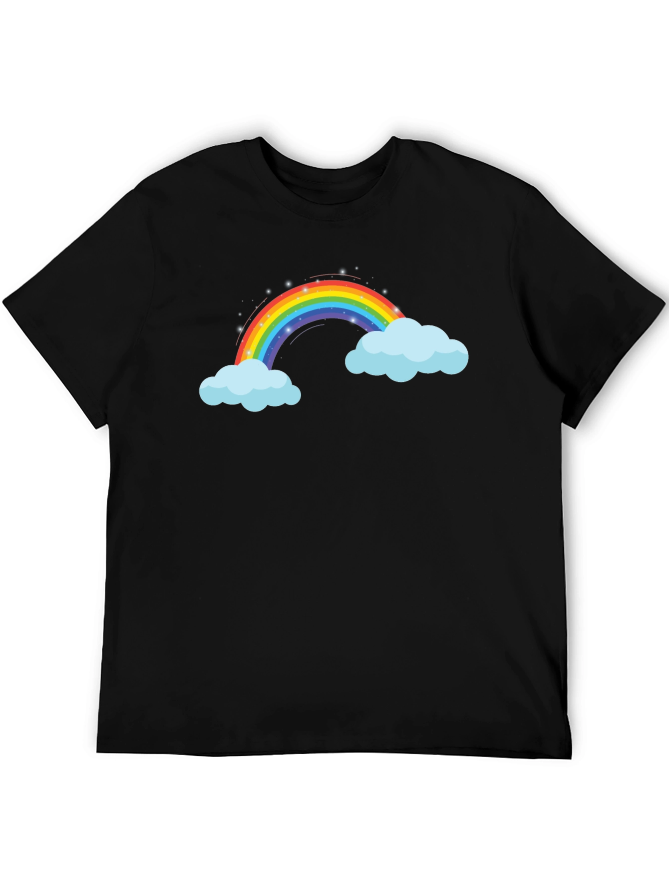 Rainbow Cloud Graphic Black T-Shirt
