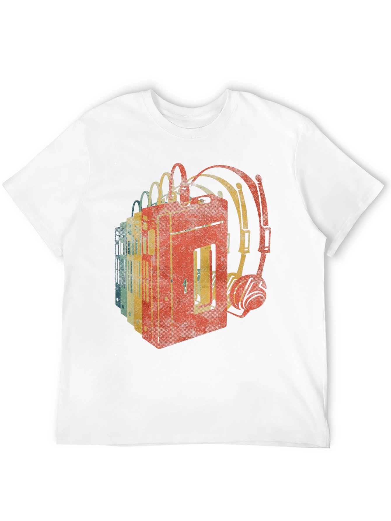 Retro Cassette Tape & Headphone Graphic Tee