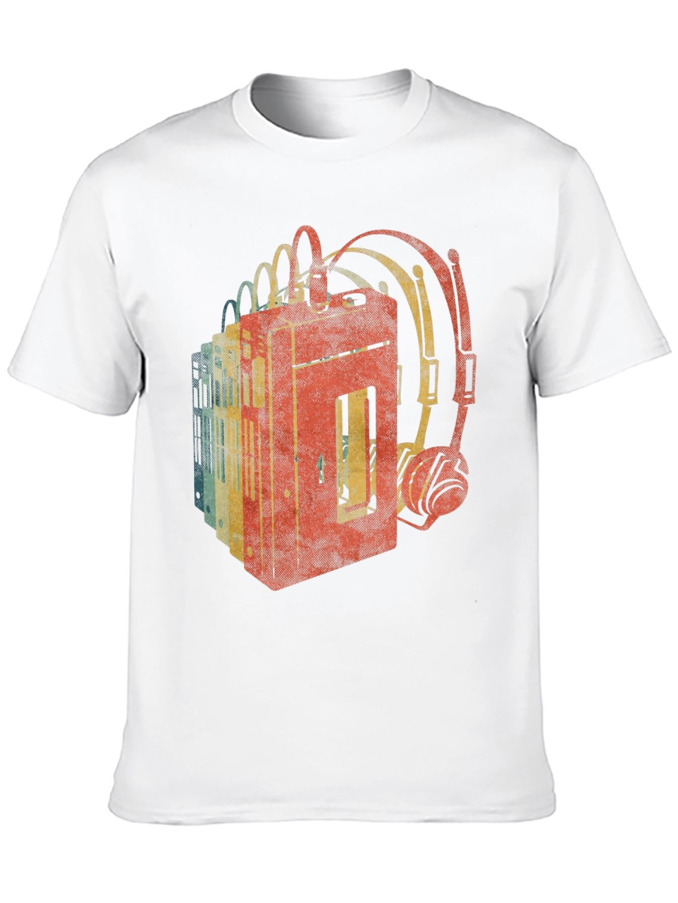 Retro Cassette Tape & Headphone Graphic Tee