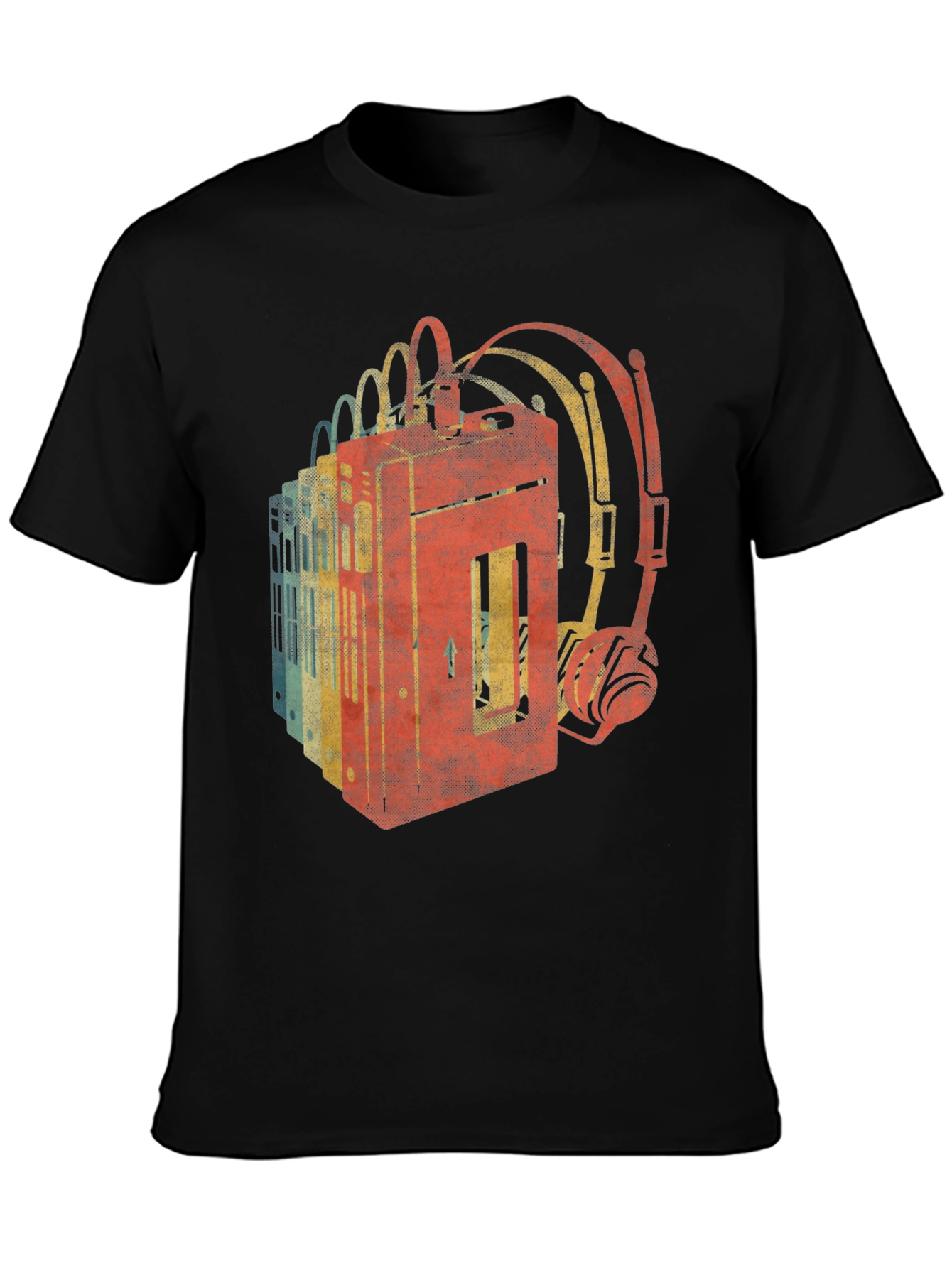 Retro Cassette Tape & Headphone Graphic Tee
