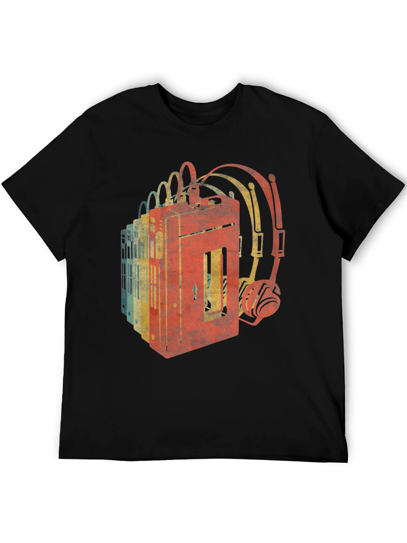 Retro Cassette Tape & Headphone Graphic Tee