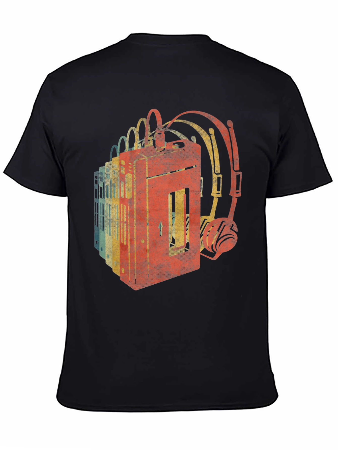 Retro Cassette Tape & Headphone Graphic Tee