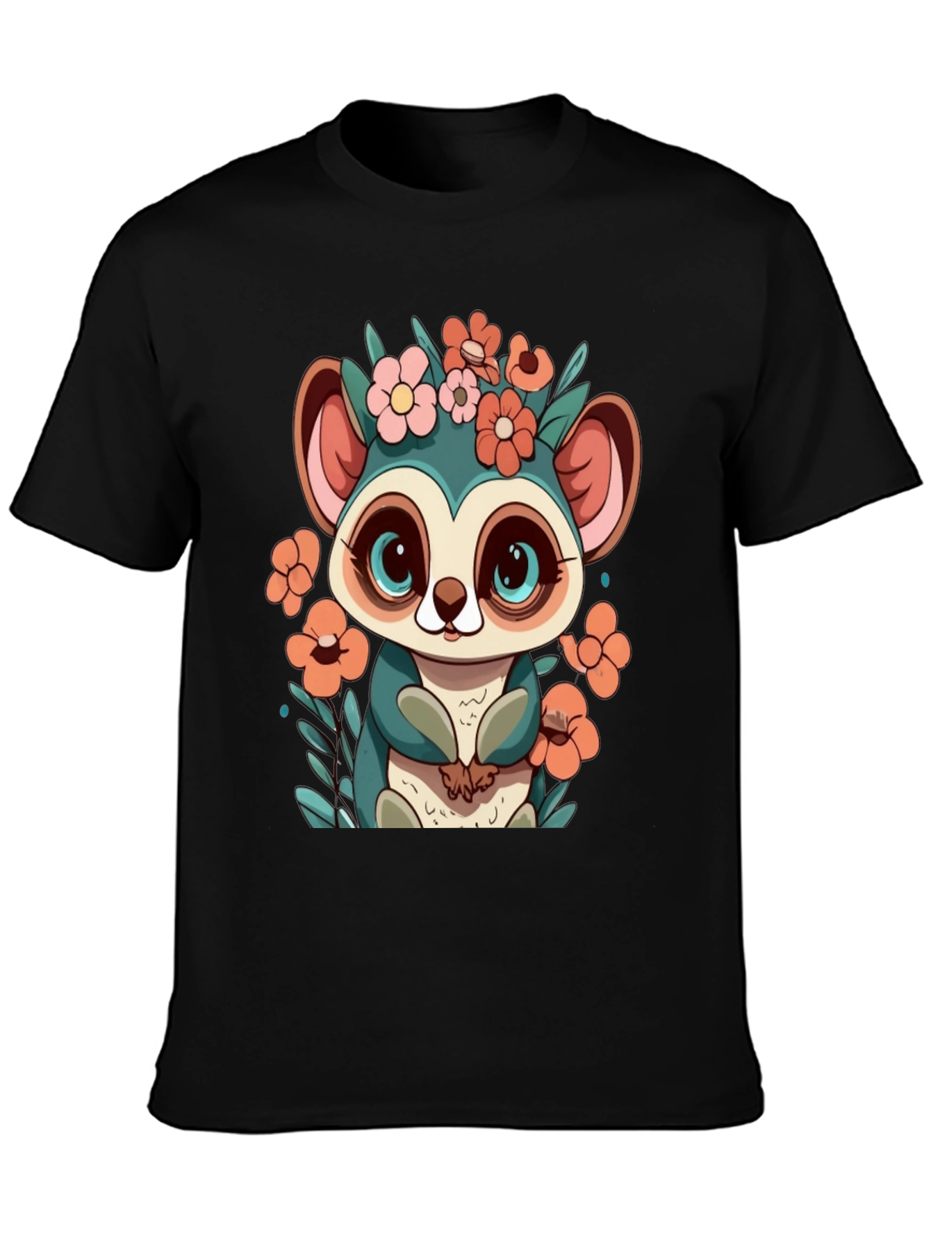 Cute Lemur Floral T-Shirt