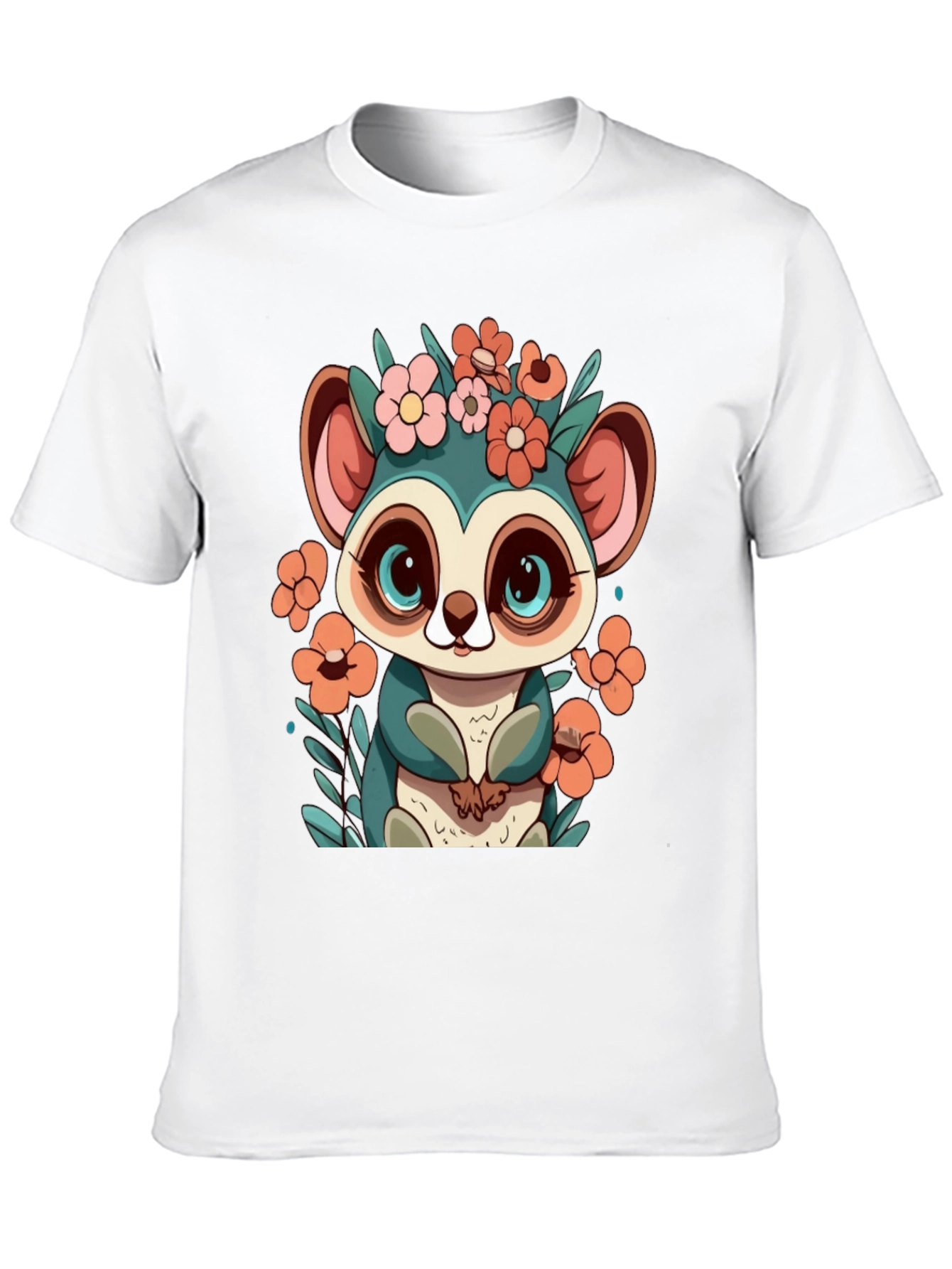 Cute Lemur Floral T-Shirt