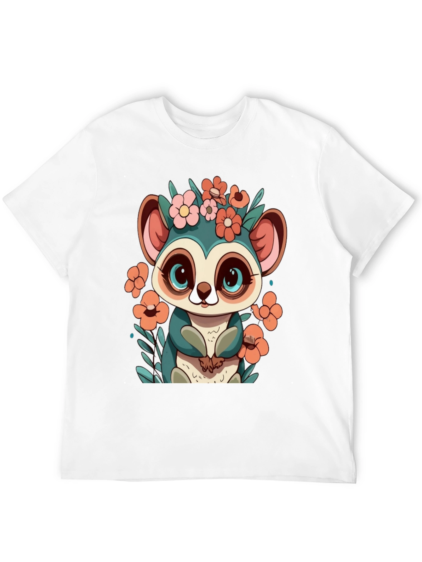 Cute Lemur Floral T-Shirt