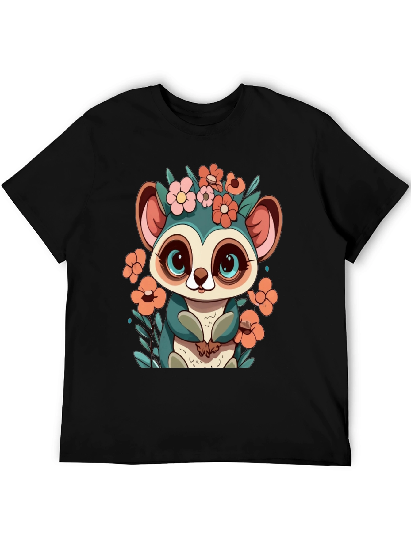 Cute Lemur Floral T-Shirt