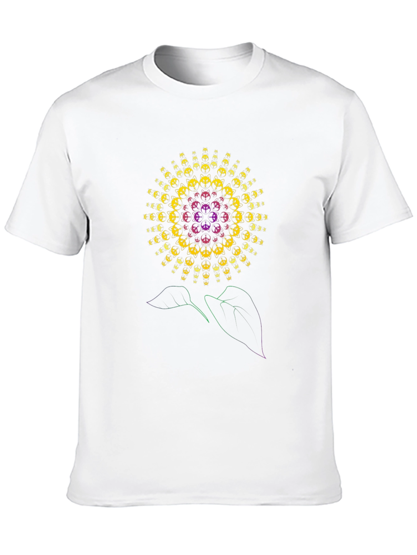Psychedelic Sunflower Graphic T-Shirt - Black