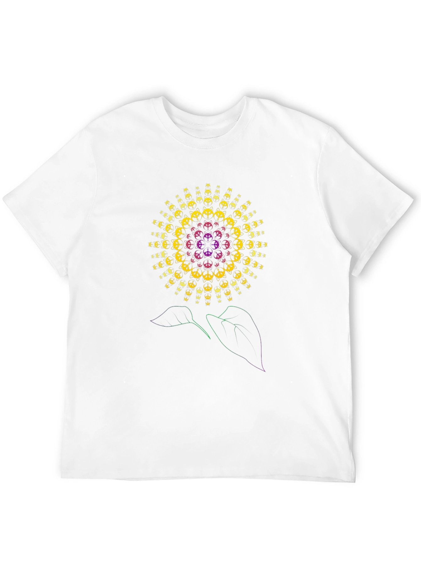 Psychedelic Sunflower Graphic T-Shirt - Black