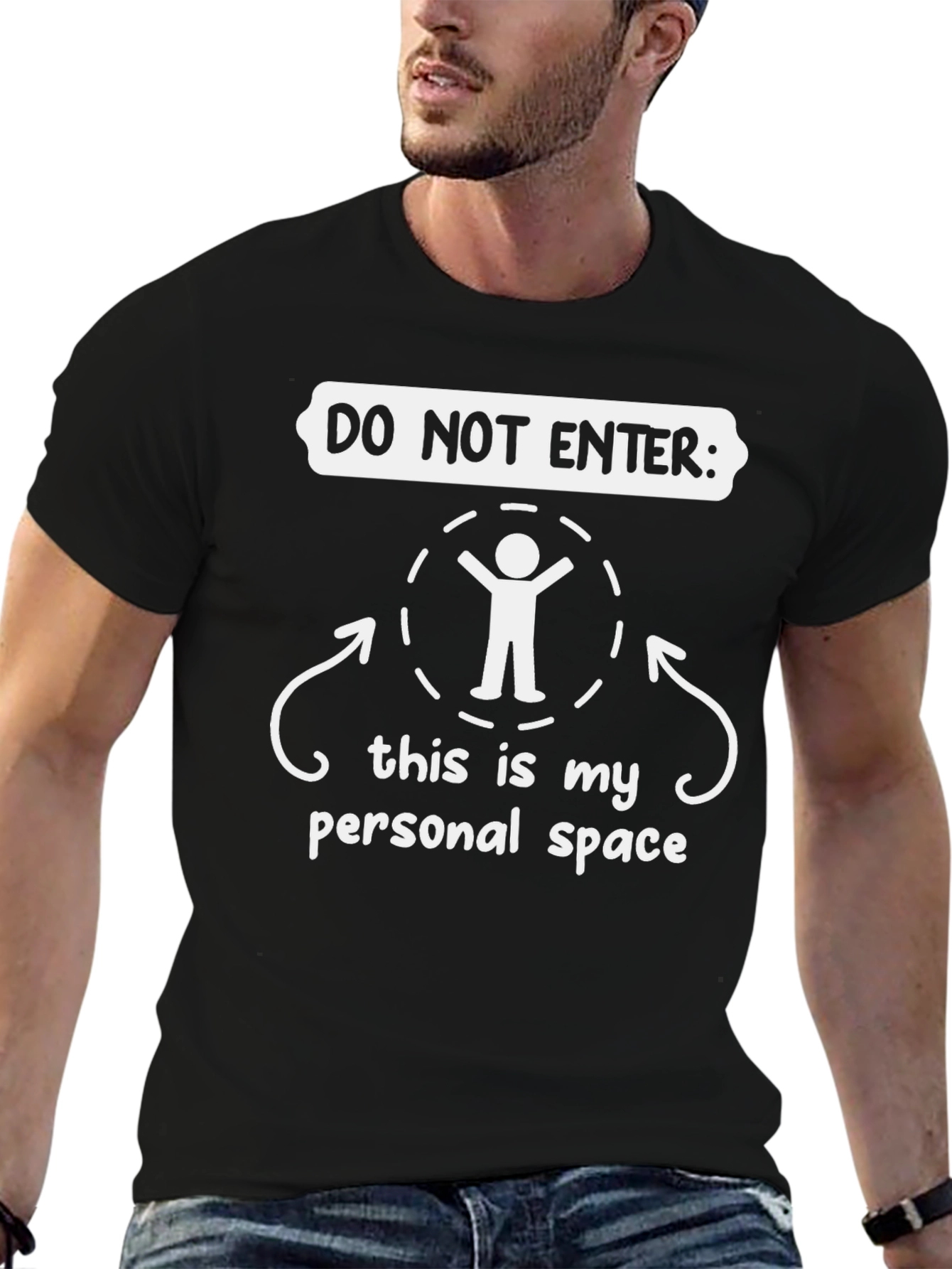 Do Not Enter Personal Space Black T-Shirt