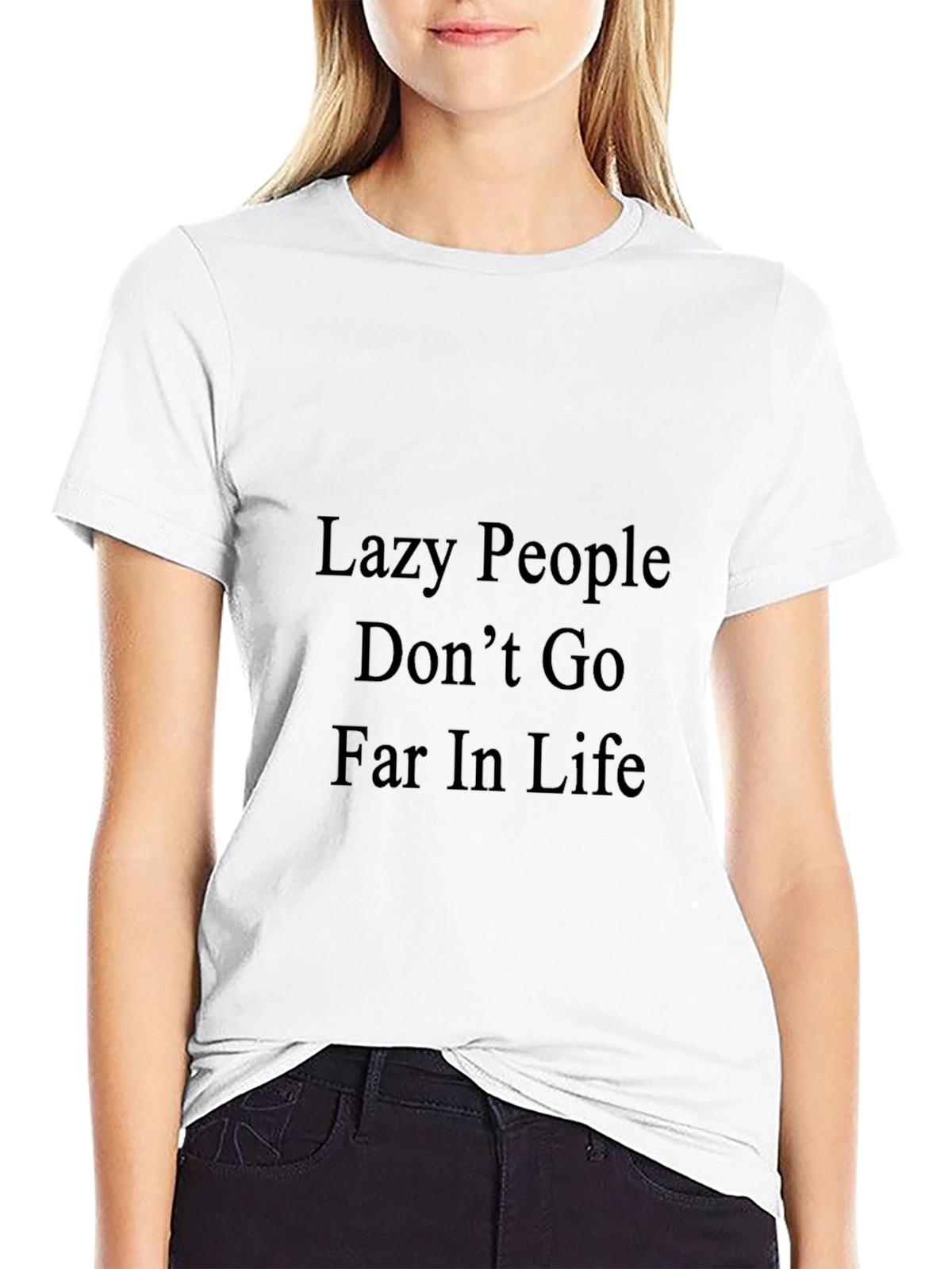 Motivational Black T-Shirt - Lazy People Quote