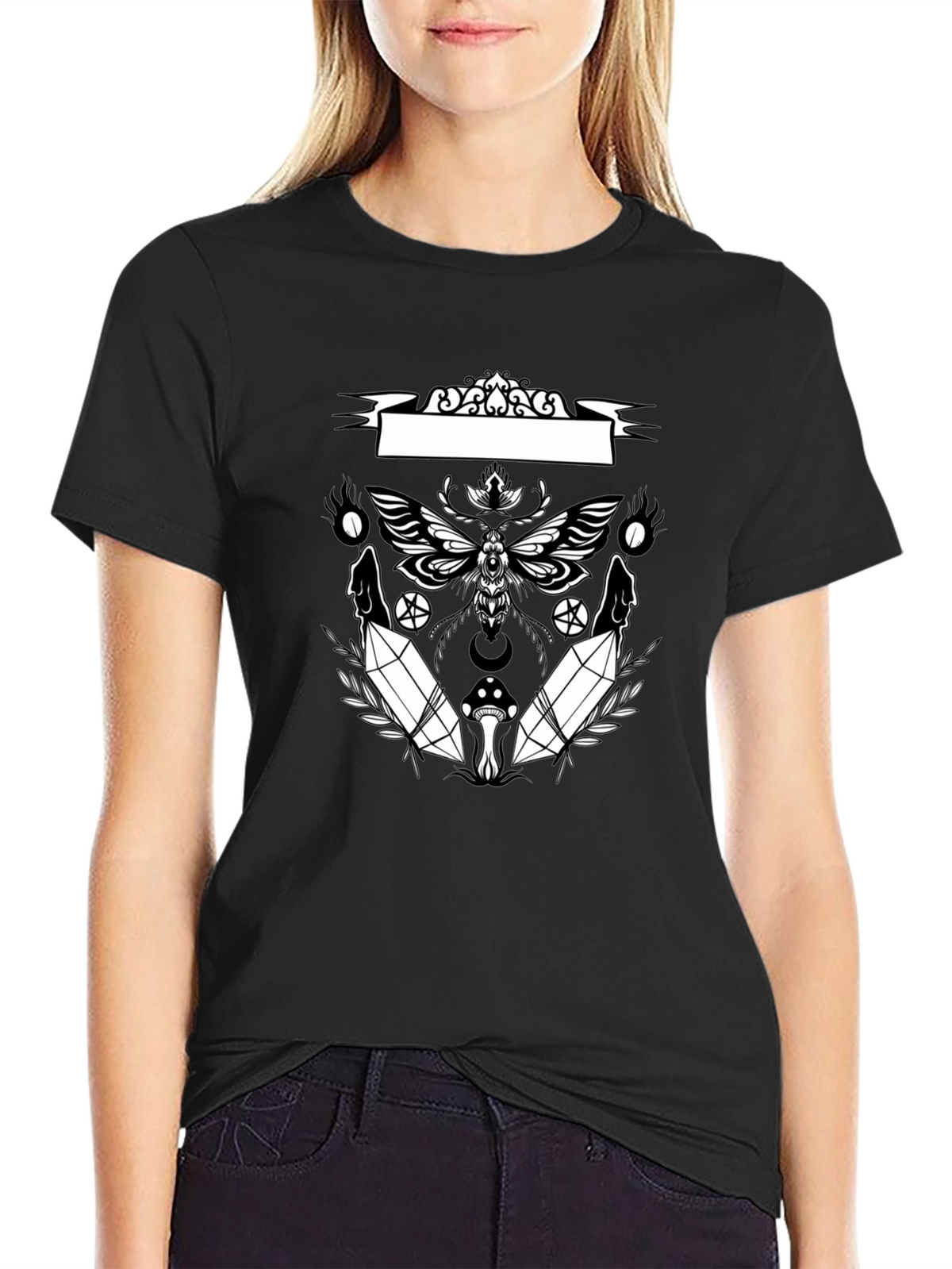 Occult Moth Graphic Tee - Black