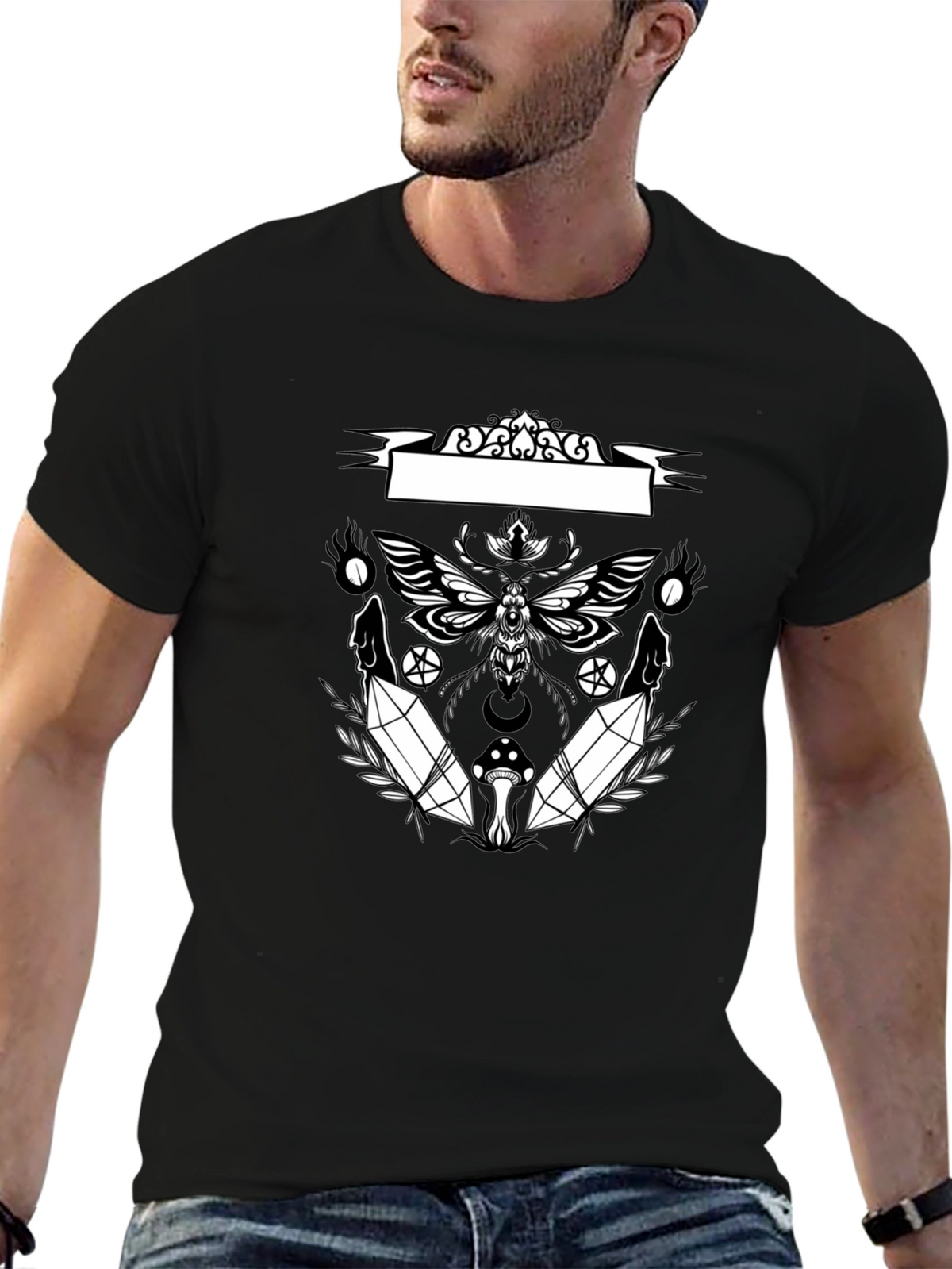 Occult Moth Graphic Tee - Black