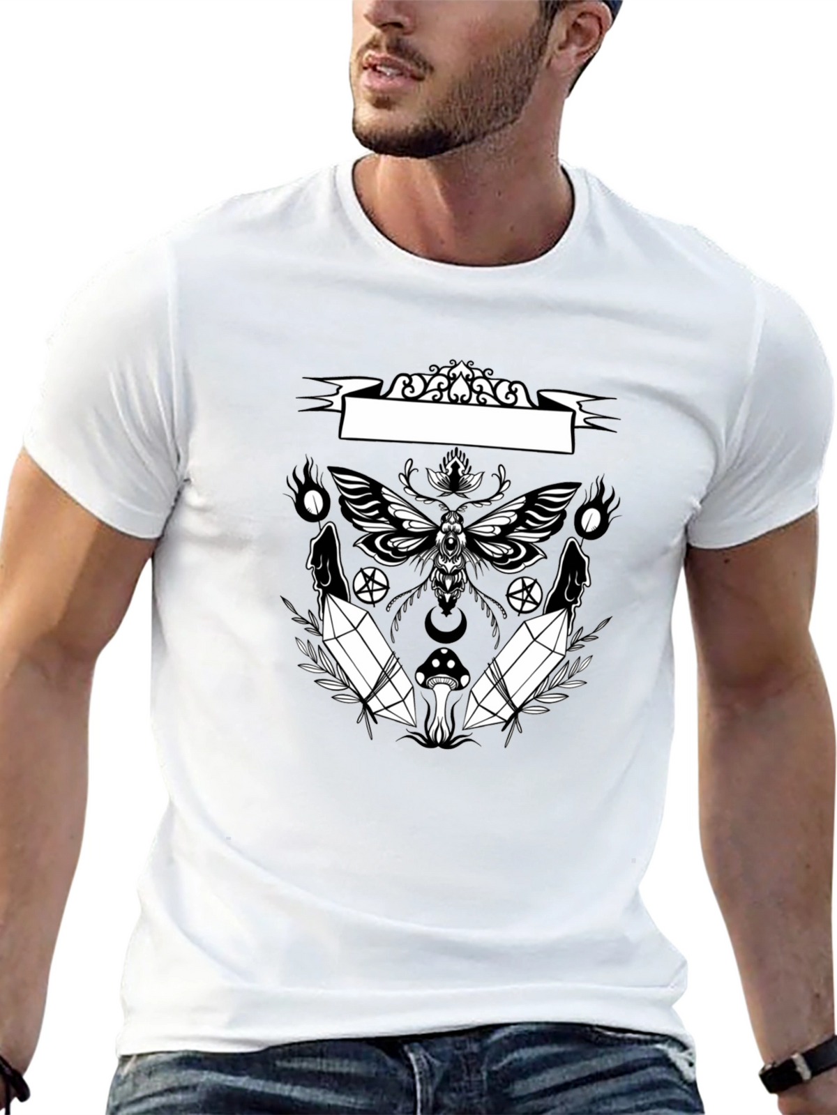 Occult Moth Graphic Tee - Black