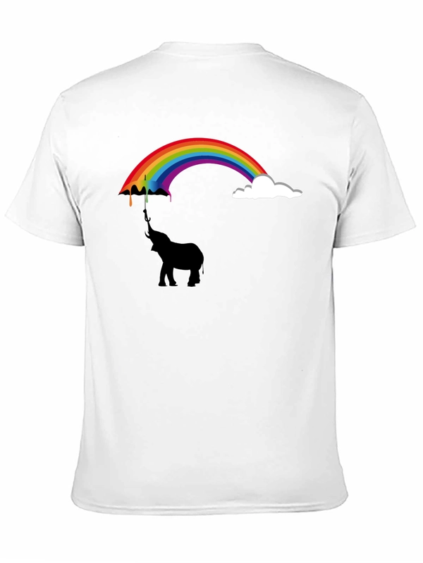 Rainbow Elephant Black T-Shirt Unique Design