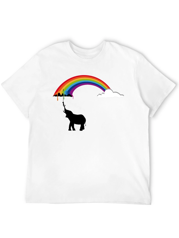 Rainbow Elephant Black T-Shirt Unique Design