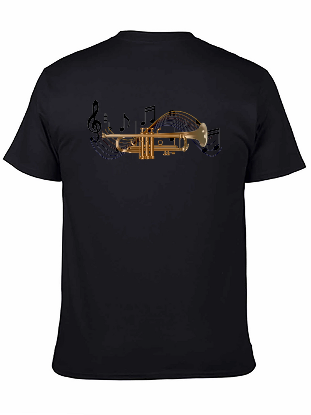 Musical Trumpet Graphic Tee - Black