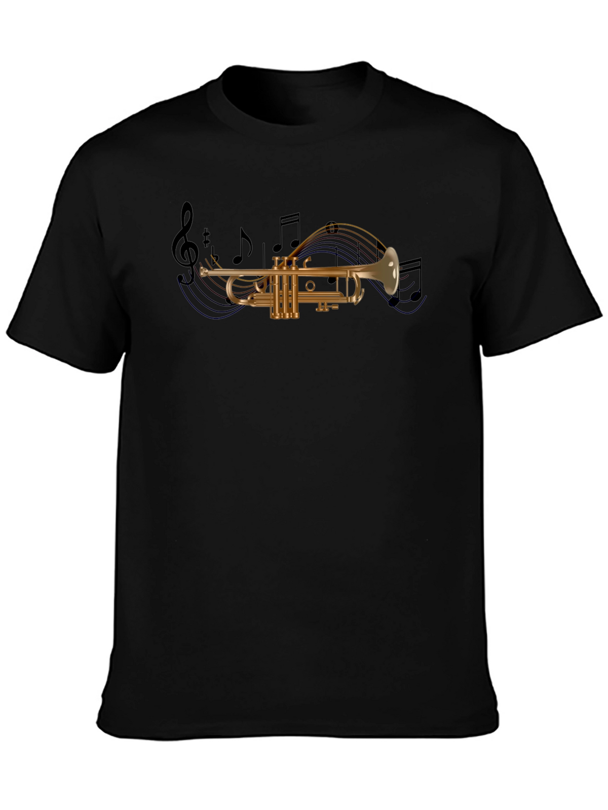 Musical Trumpet Graphic Tee - Black