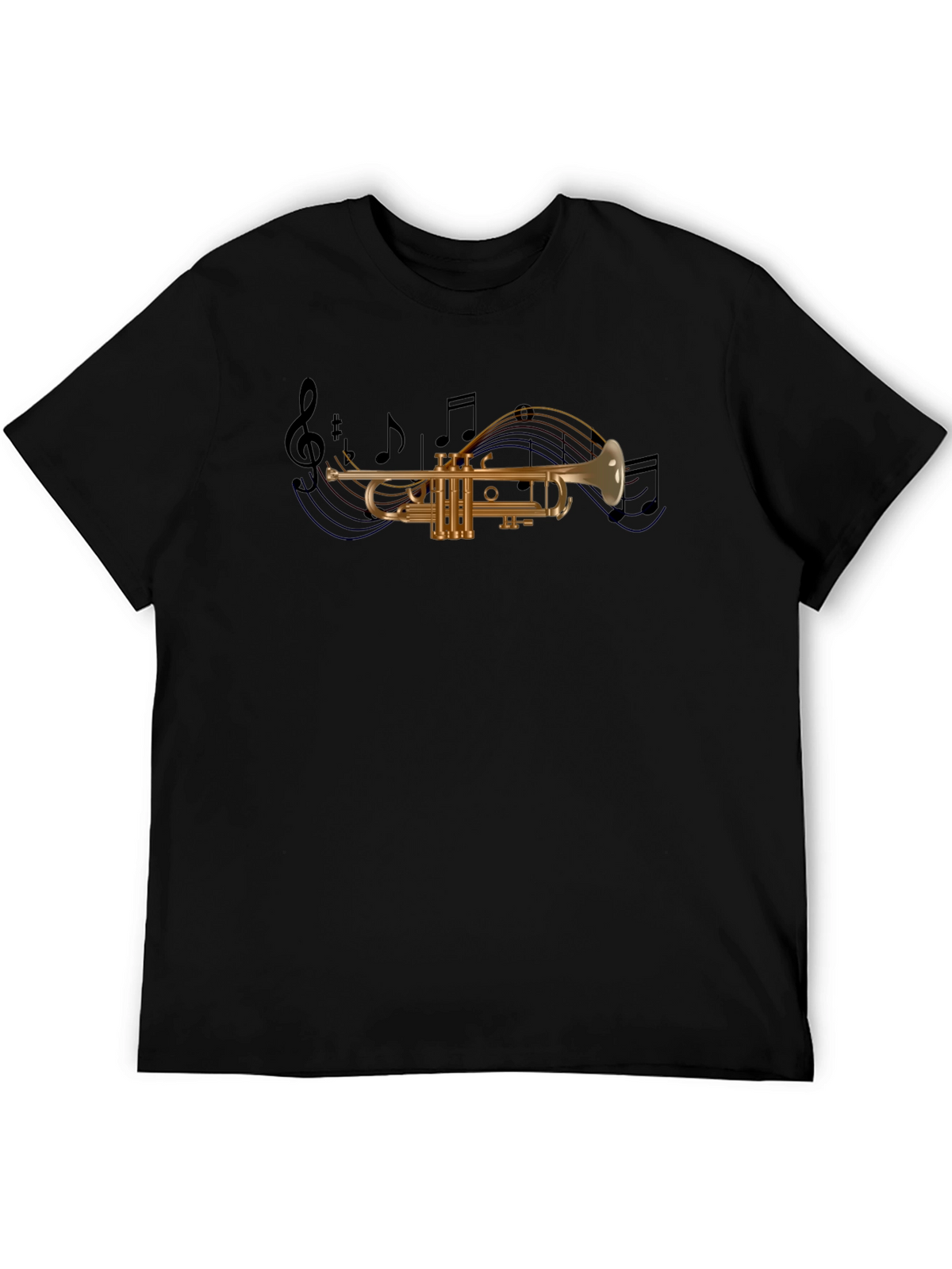 Musical Trumpet Graphic Tee - Black