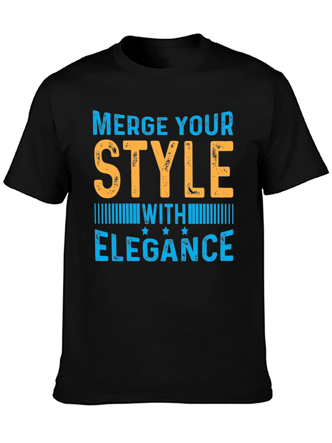 Stylish Merge Elegance Mens Black T-Shirt