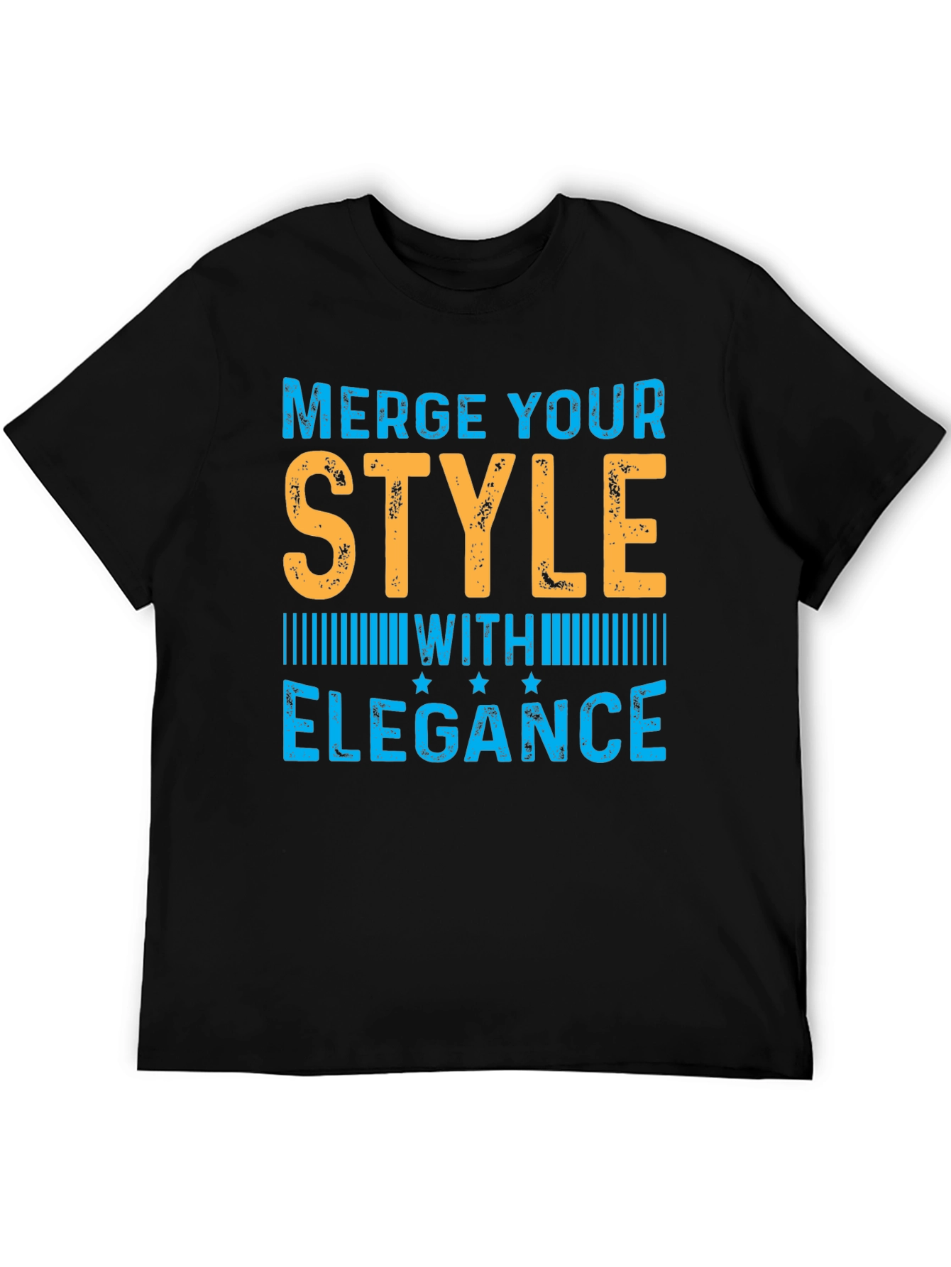 Stylish Merge Elegance Mens Black T-Shirt
