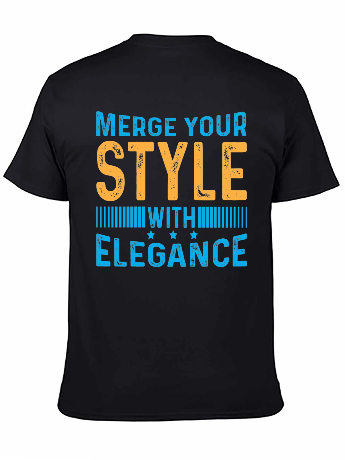 Stylish Merge Elegance Mens Black T-Shirt