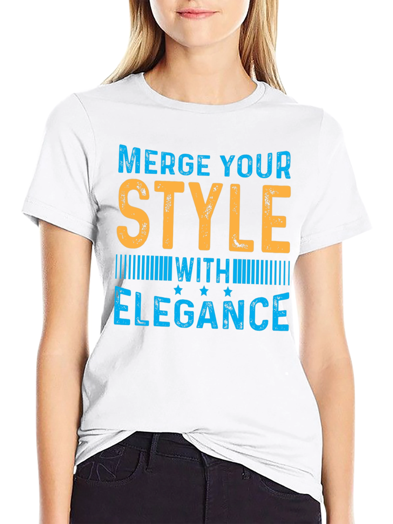 Stylish Merge Elegance Mens Black T-Shirt