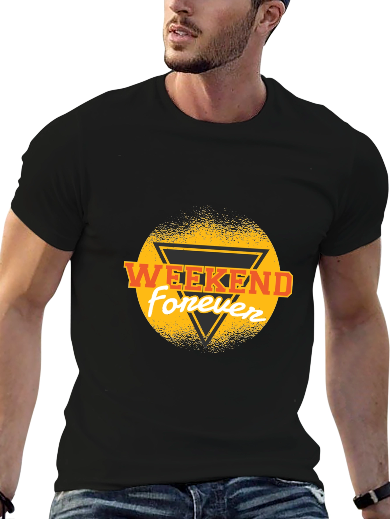 Weekend Forever Black Graphic Tee