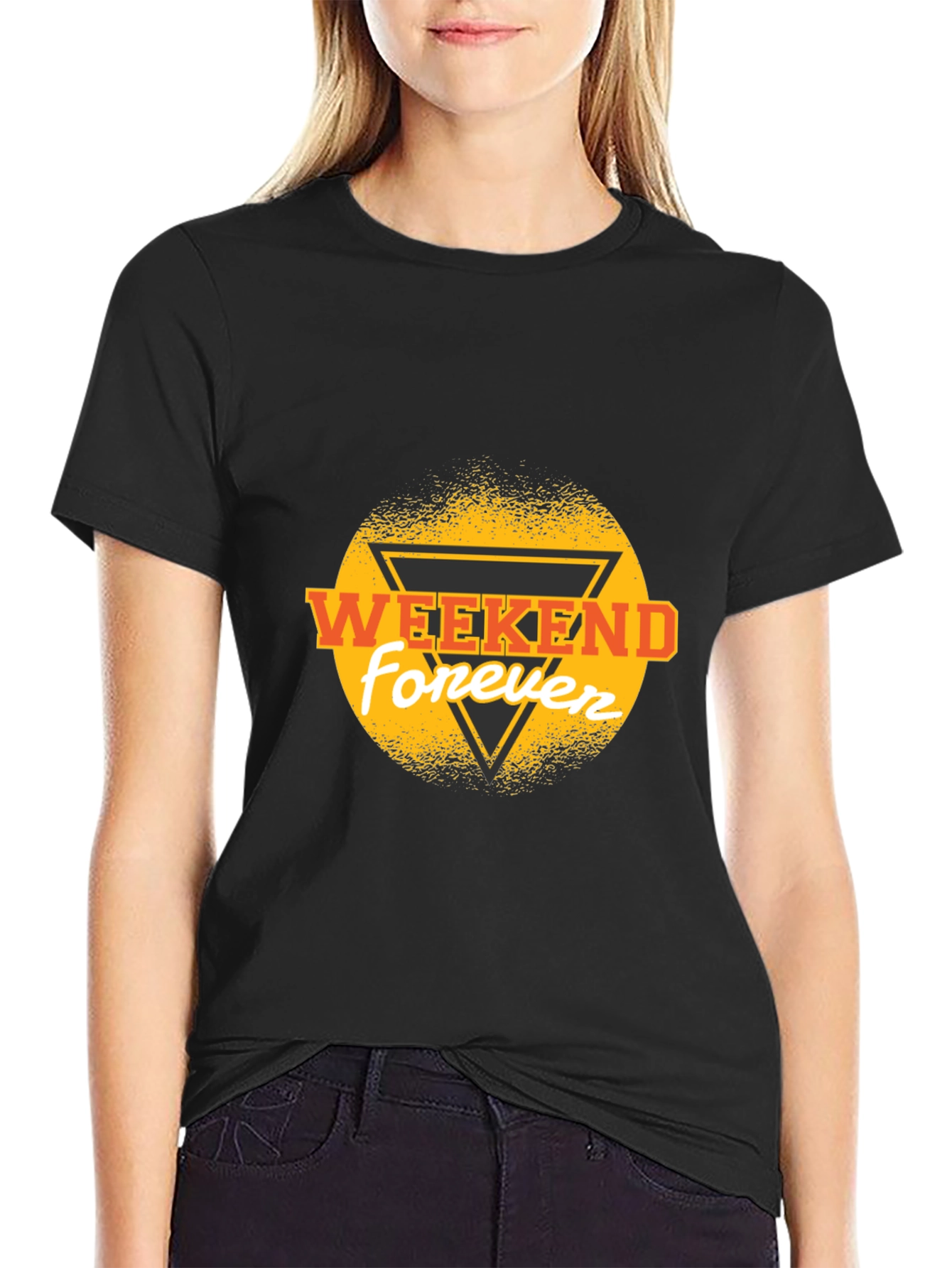 Weekend Forever Black Graphic Tee
