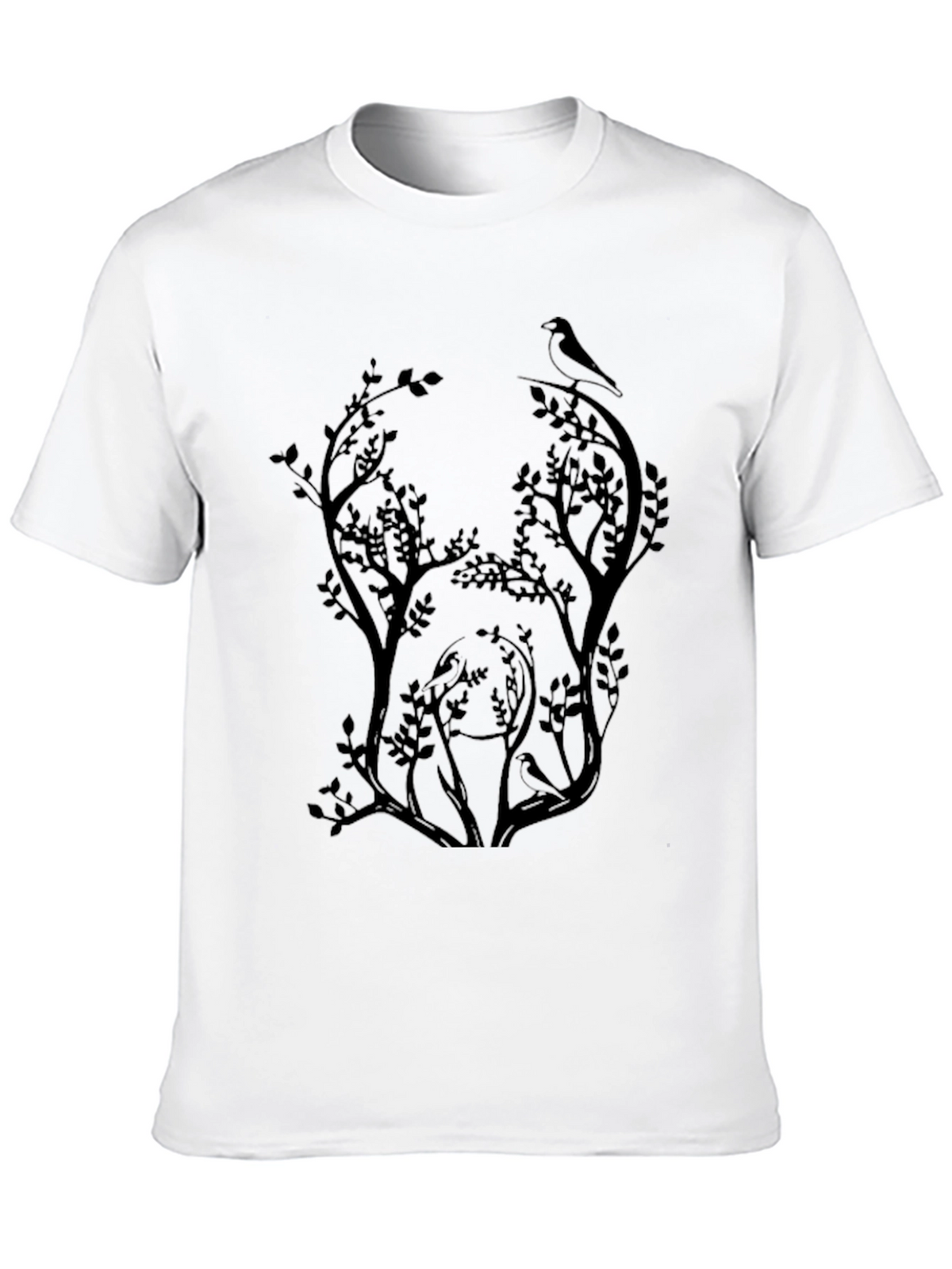 Nature Silhouette Graphic Tee - Black