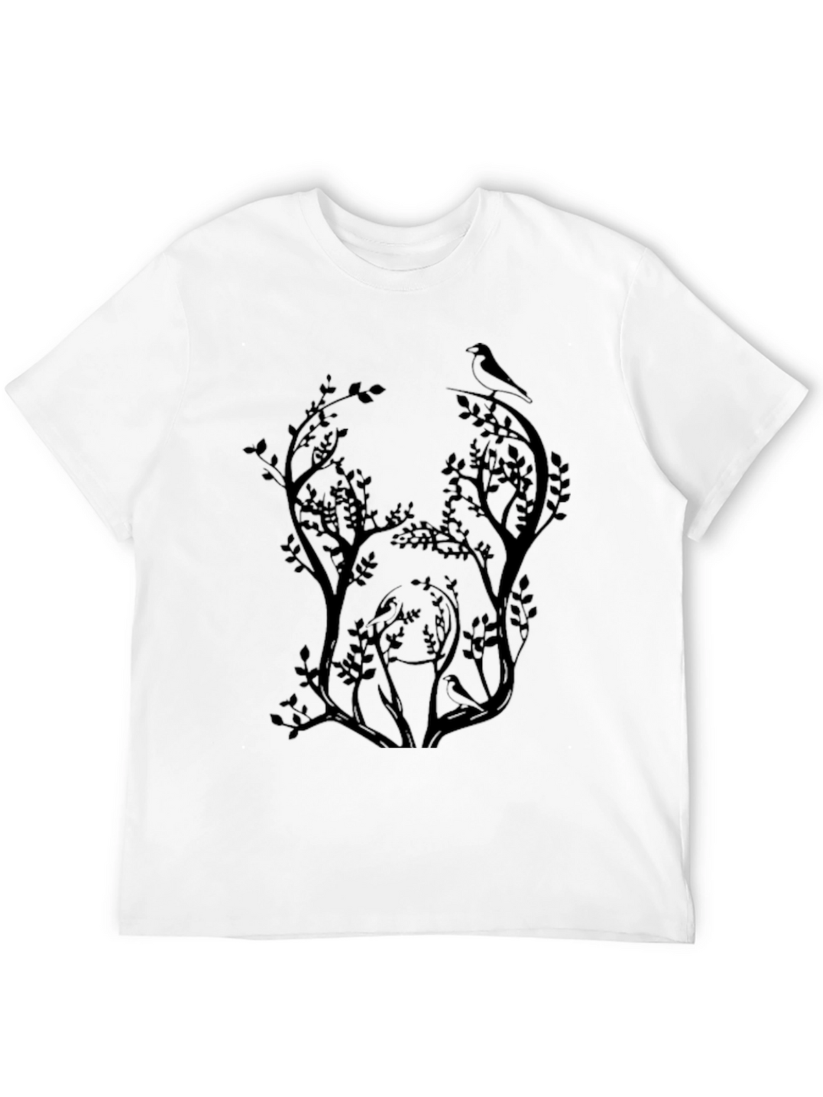 Nature Silhouette Graphic Tee - Black