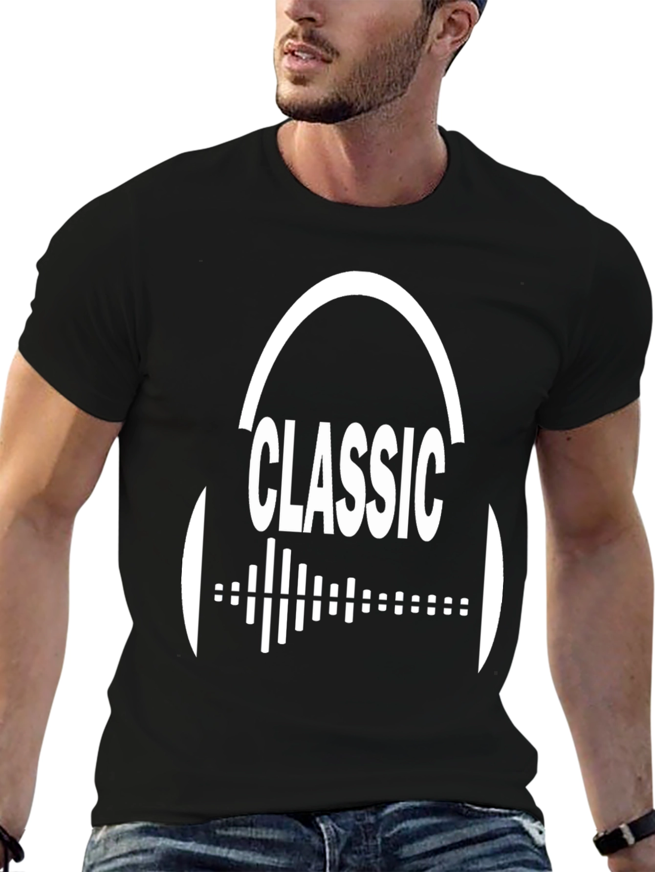 Classic Music Graphic Tee - Black Cotton T-Shirt