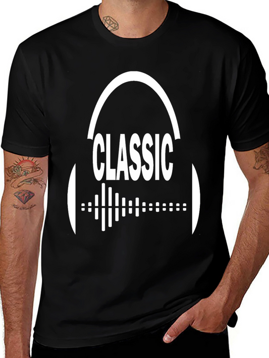 Classic Music Graphic Tee - Black Cotton T-Shirt